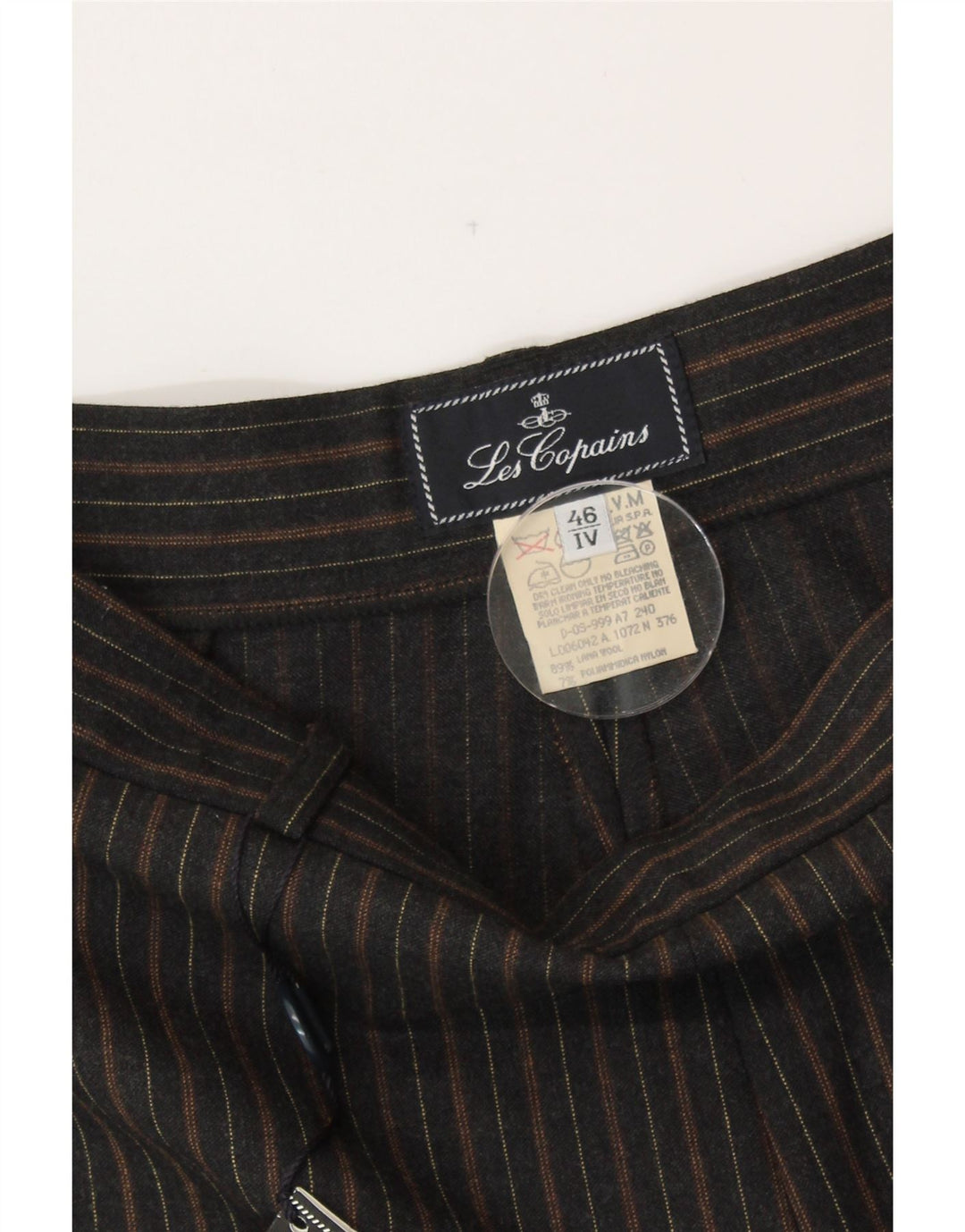 LES COPAINS Pantalones casuales de cintura alta para mujer IT 46 Large W30 L33 Negro