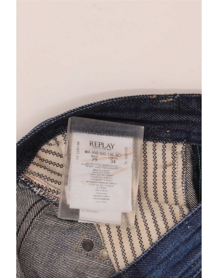 Replay Vaqueros rectos Rob para hombre W29 L30 Algodón azul