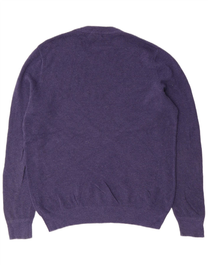John Lewis - Jersey de cuello redondo para hombre, color azul marino mediano, algodón