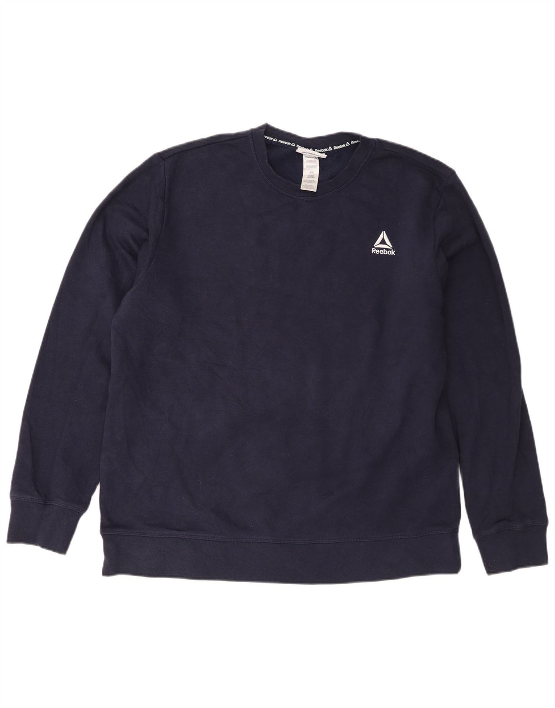 Reebok Hombre Sudadera Jumper Grande Azul Marino Algodón