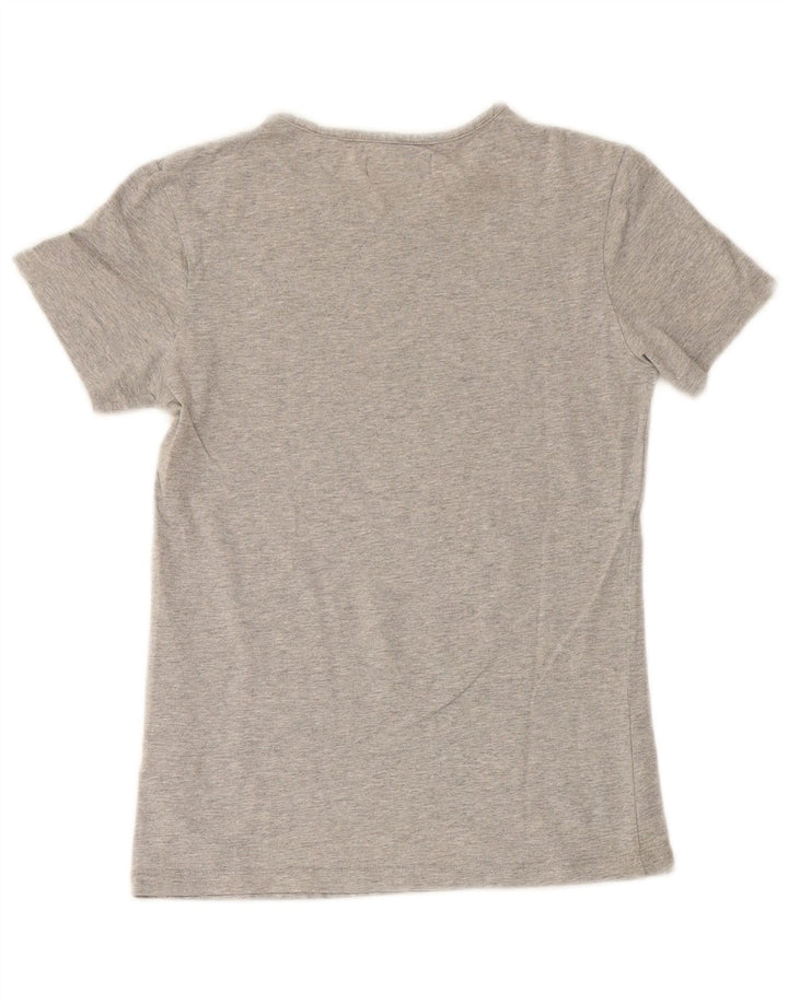 ADIDAS Camiseta gráfica para mujer Top UK 8 Pequeño algodón moteado gris