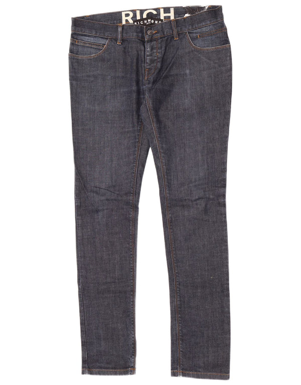Vaqueros pitillo para hombre Richmond W34 L34 Algodón azul marino