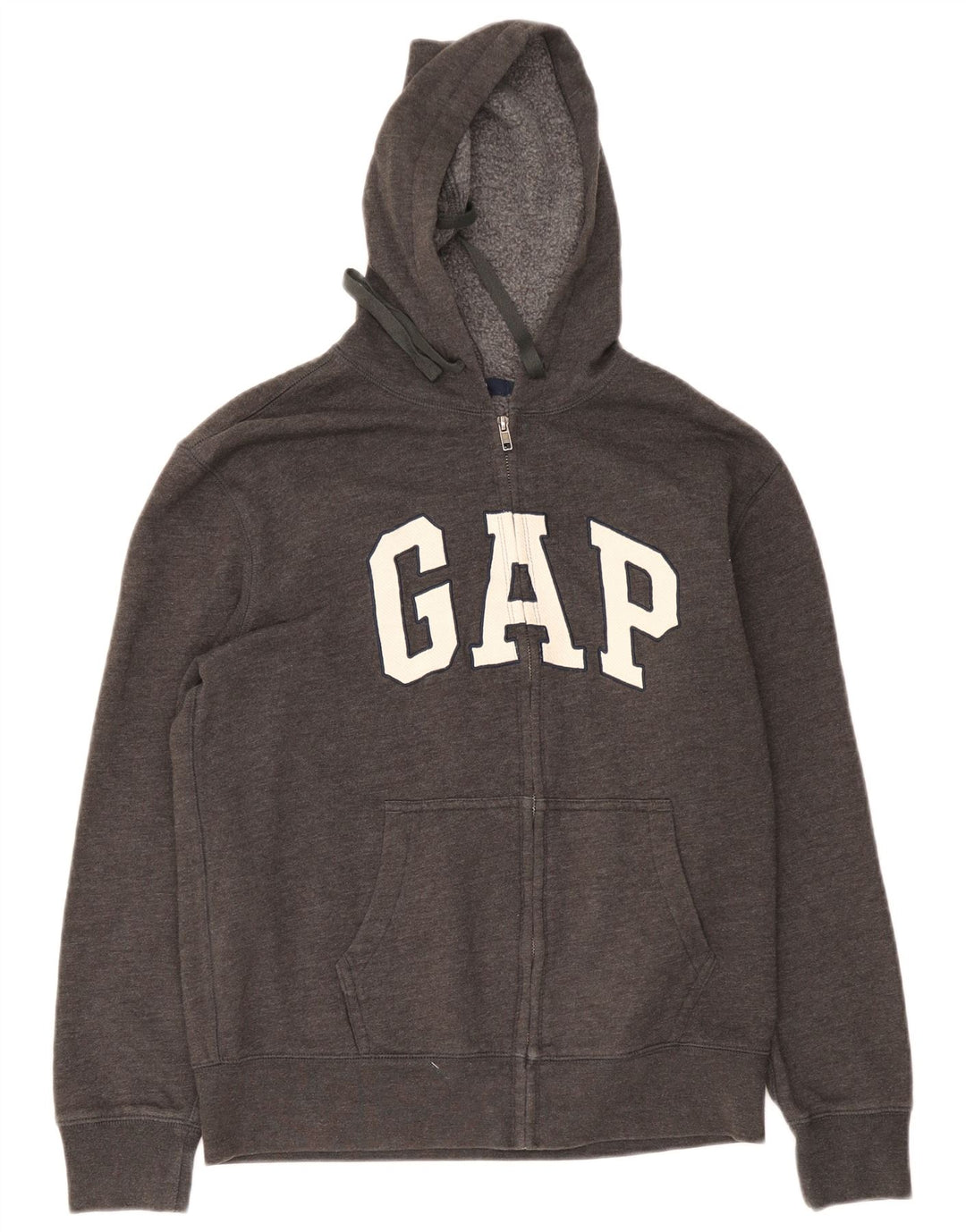Gap Hombre Sudadera Con Capucha Y Cremallera Gráfica De Algodón Moteado Gris Medio