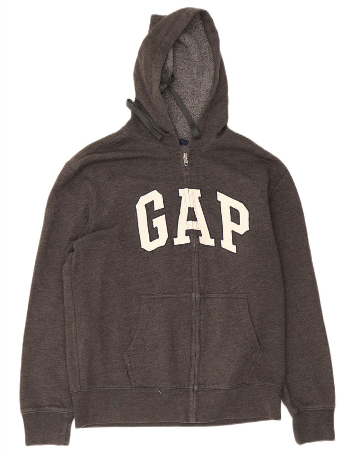 Gap Hombre Sudadera Con Capucha Y Cremallera Gráfica De Algodón Moteado Gris Medio
