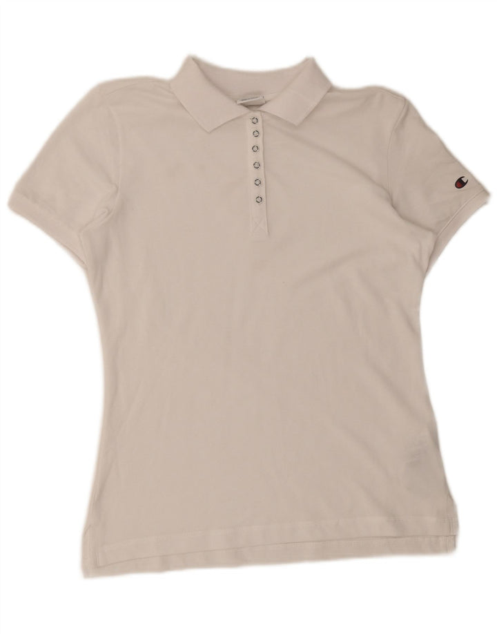 Champion Polo para mujer UK 12 Medium White Cotton