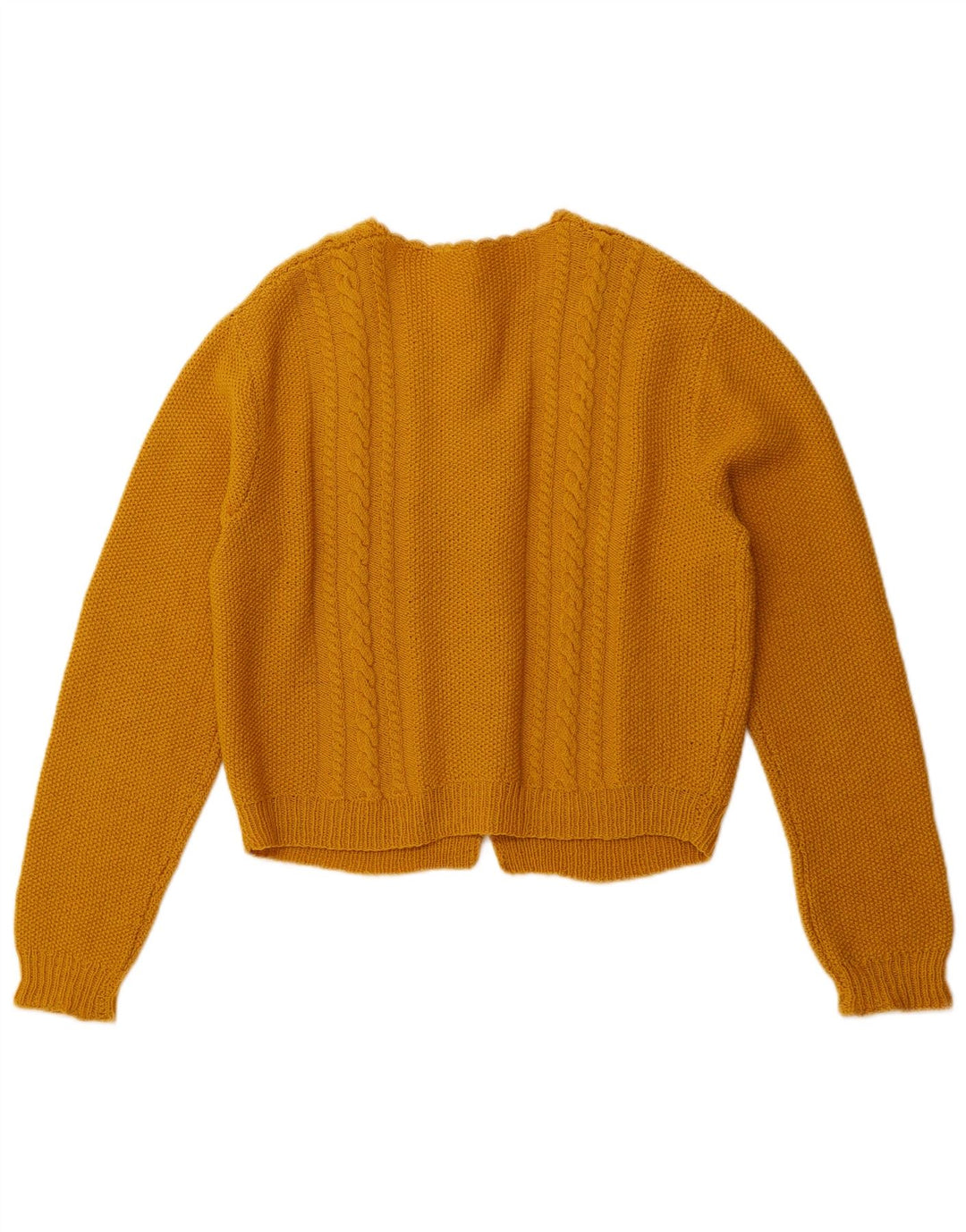 VINTAGE Mujer Crop Cardigan Suéter Reino Unido 10 Pequeño Amarillo