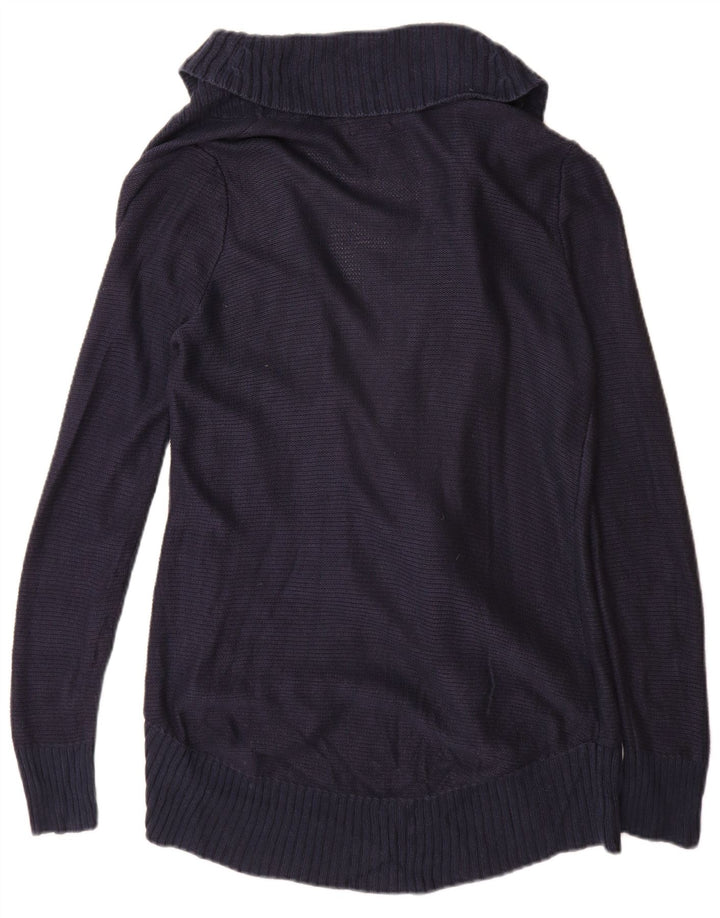 Eddie Bauer Suéter tipo cárdigan abierto para mujer Reino Unido 12 Rayón azul marino mediano