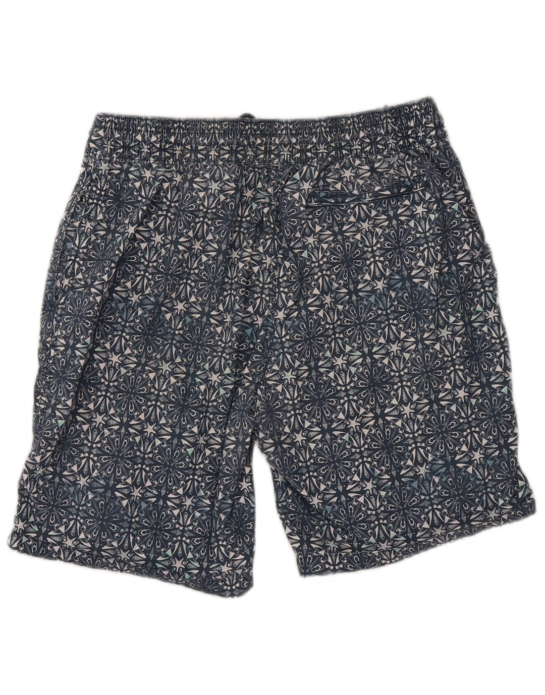 Bañador para hombre Fat Face de algodón geométrico en azul marino mediano