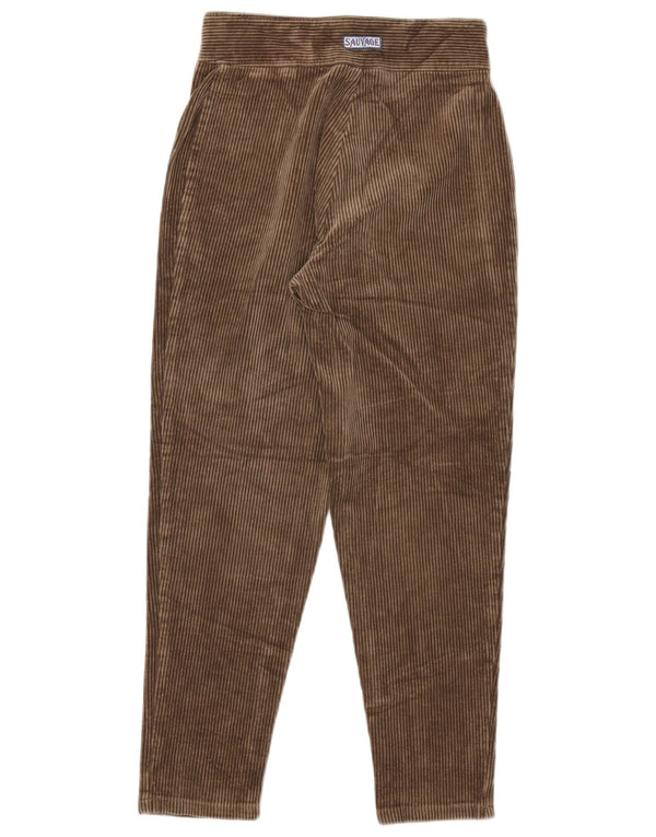 Sauvage Womens Tapered Corduroy Trousers IT 44 Medium W26 L25 Brown Cotton