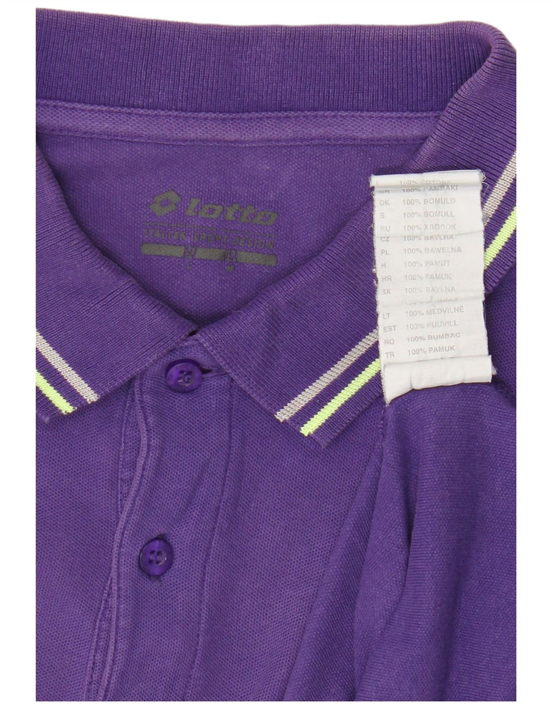 Polo Lotto Hombre Algodón Morado Medio
