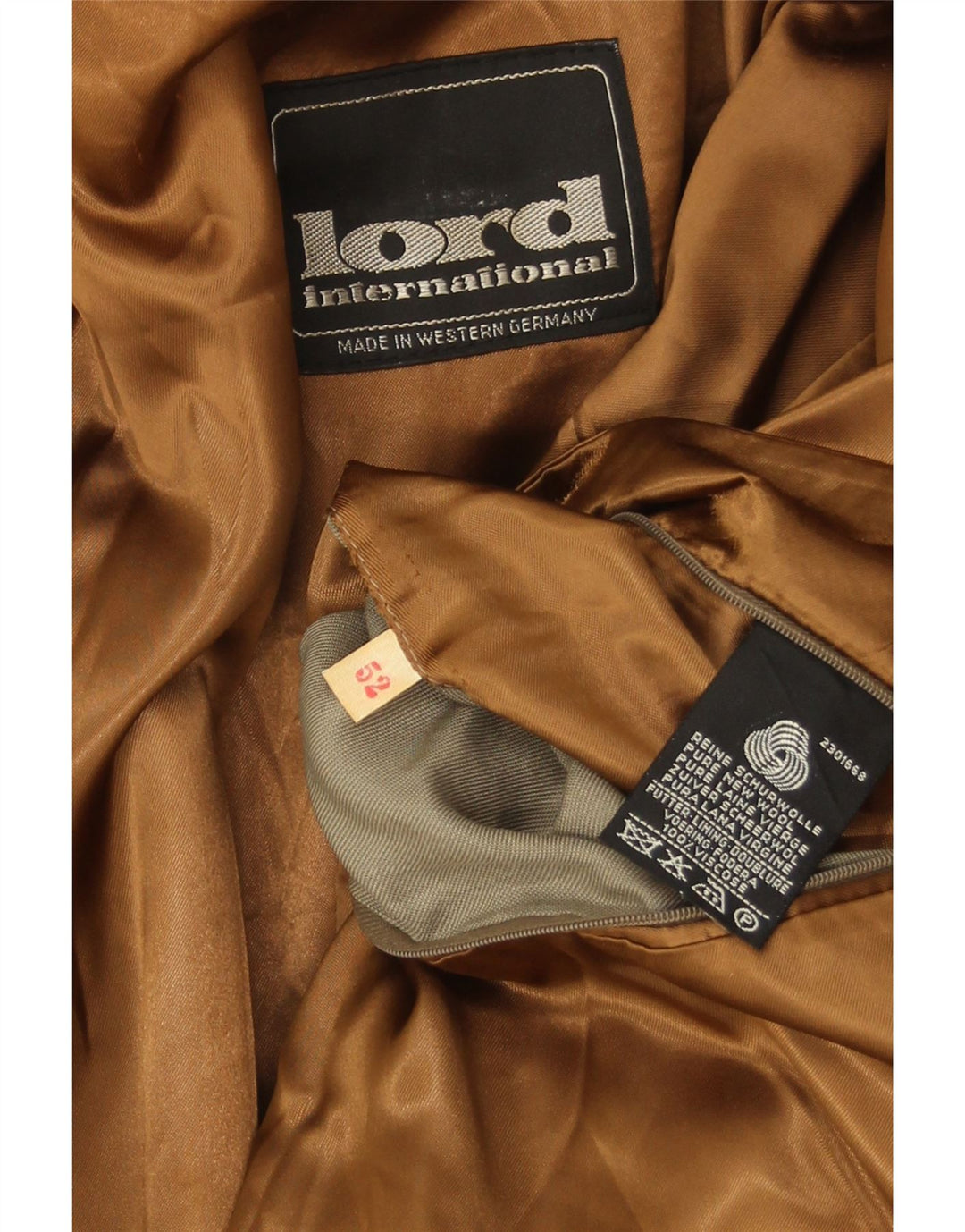 Lord Mens Abrigo IT 52 XL Beige Lana Nueva