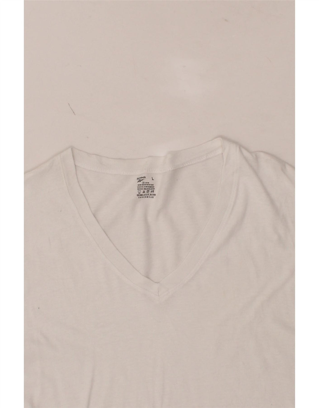 REEBOK Mens T-Shirt Top Large White Cotton Vintage Reebok and Second-Hand Reebok from Messina Hembry 