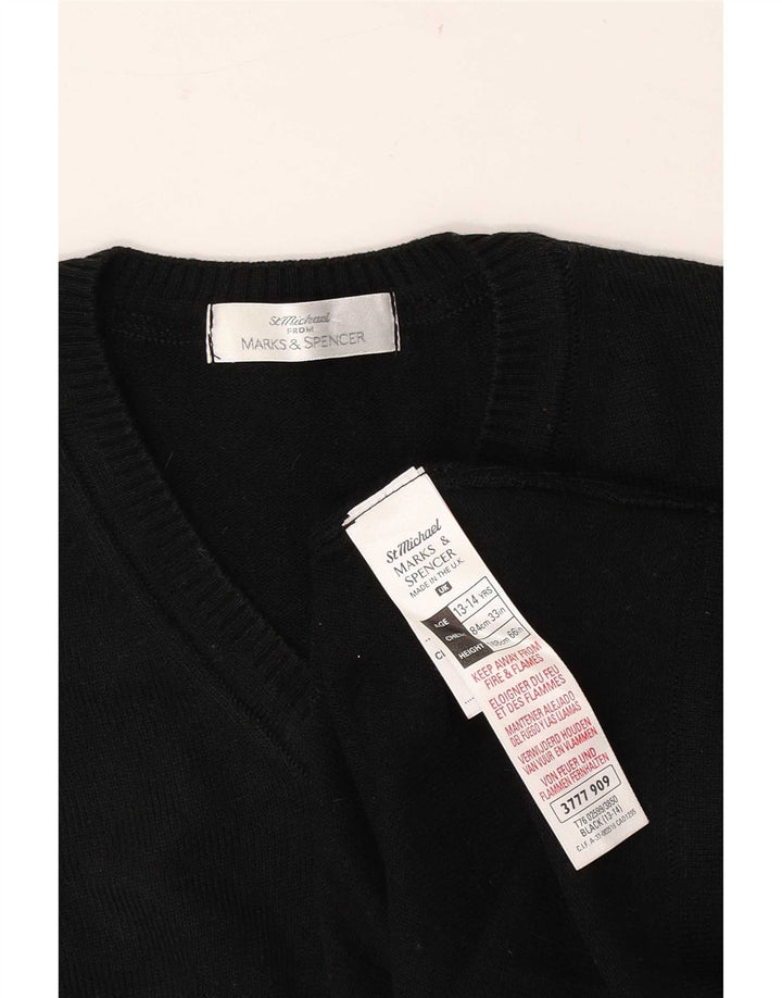 Marks & Spencer Suéter con cuello en V para niños 13-14 años Acrílico negro