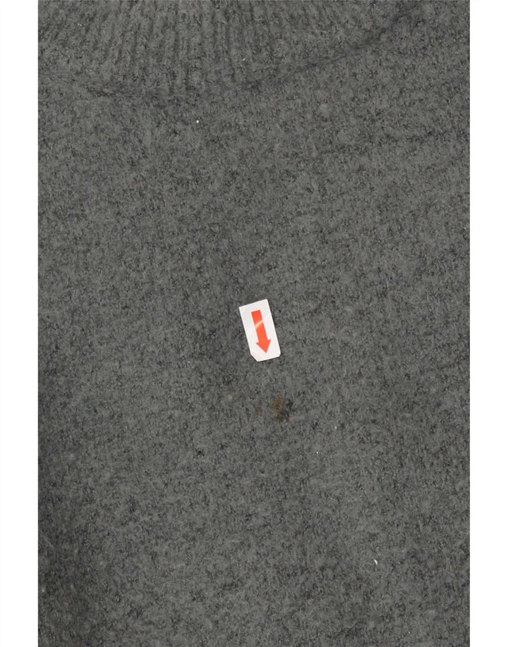 Zara Suéter De Cuello Redondo De Gran Tamaño para Mujer UK 44 Acrílico Gris Medio