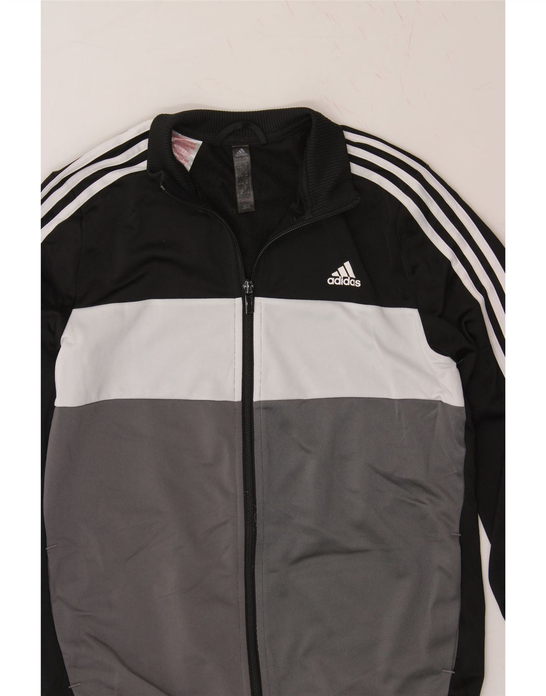 ADIDAS Boys Tracksuit Top Jacket 13-14 Years Black Colourblock Polyester Vintage Adidas and Second-Hand Adidas from Messina Hembry 