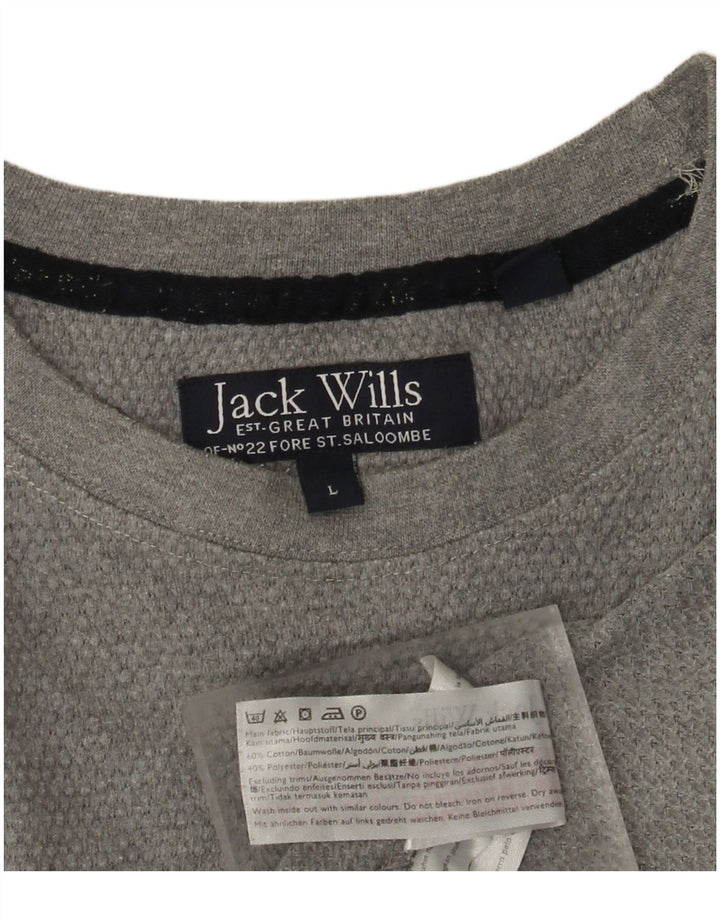 JACK WILLS Camiseta para hombre Top Grande Gris Algodón