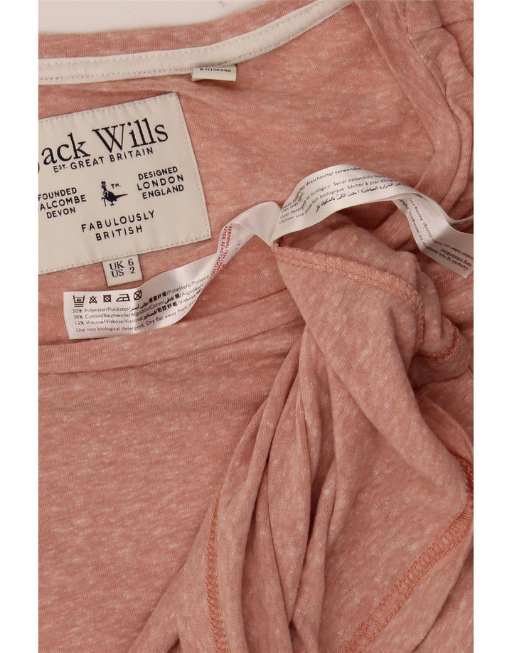JACK WILLS Camiseta para mujer Top UK 6 XS Poliéster moteado rosa