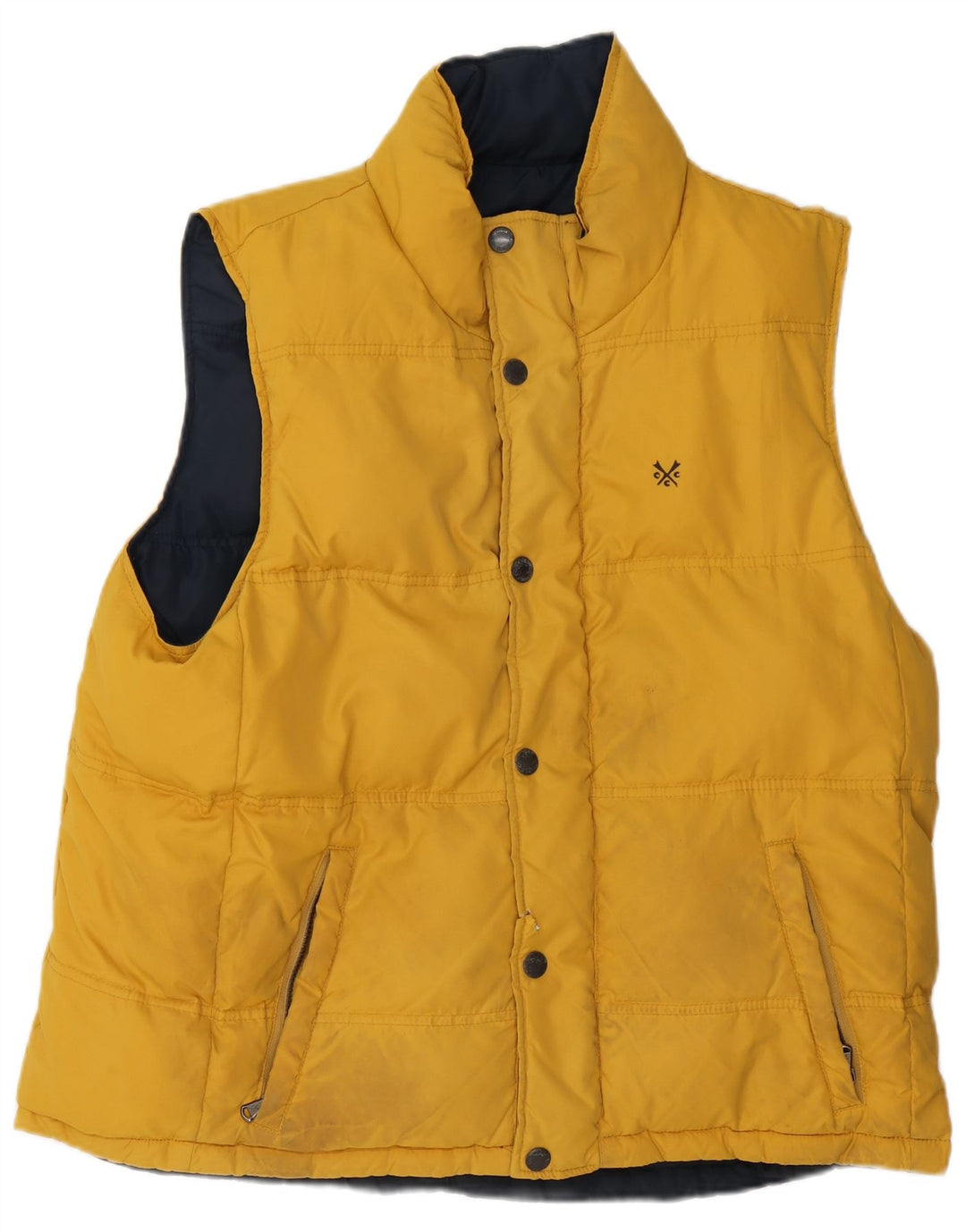 Crew Clothing Chaleco acolchado reversible para hombre UK 44 2XL Poliéster azul marino