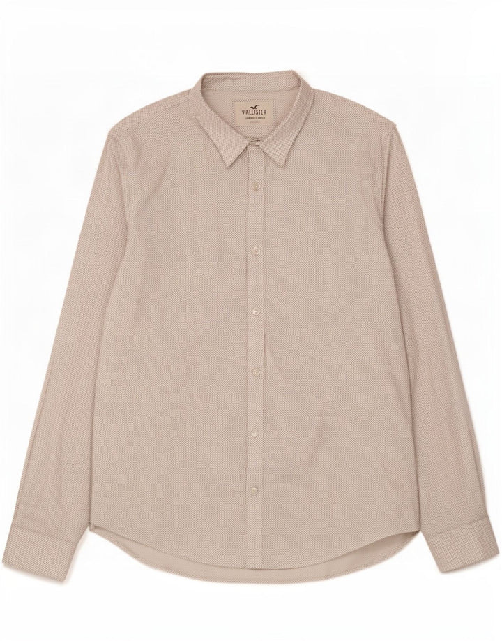 Camisa Hollister Hombre Grande Algodón Manchado Blanco