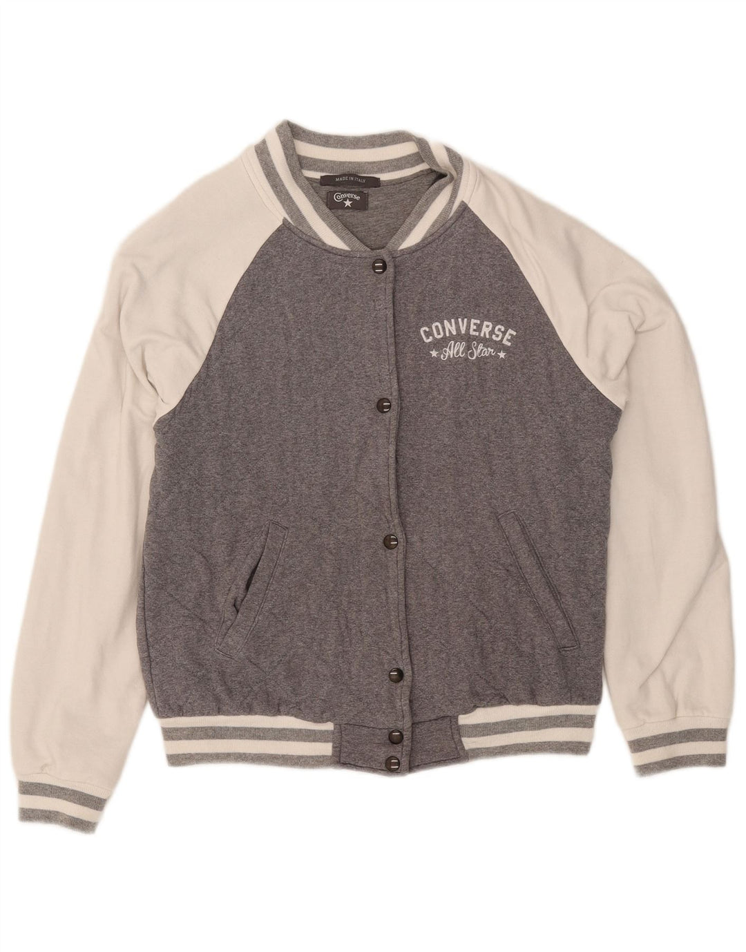 Converse - Chaqueta de chándal universitaria para mujer, talla 40, color gris medio