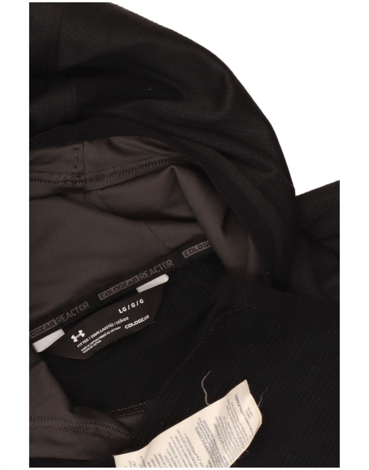 Under Armour Cold Gear Sudadera con capucha para hombre, talla grande, poliéster negro