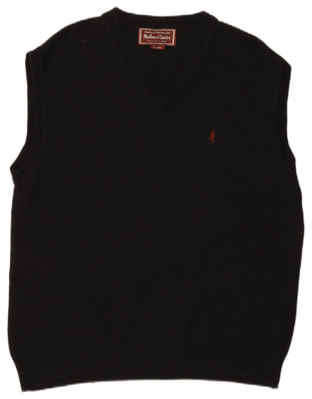 Marlboro Classics Jersey con cuello en V para hombre XL Lana negra