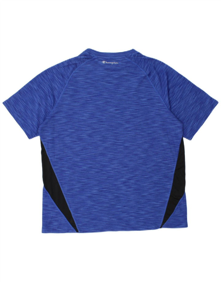 Champion Camiseta para hombre Top Large Azul Colorblock Poliéster