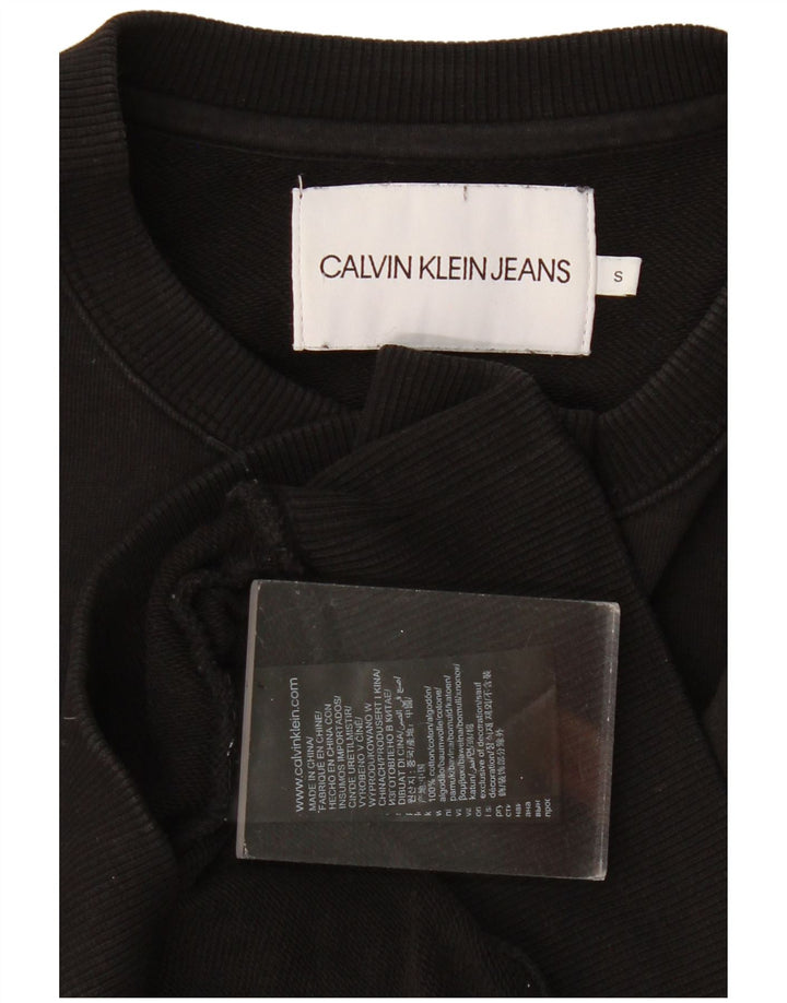 Calvin Klein - Sudadera gráfica para mujer, talla 10, algodón negro pequeño
