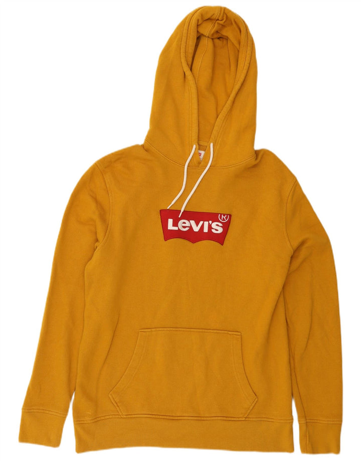 Levi's Jersey con capucha gráfica para hombre, talla grande, amarillo