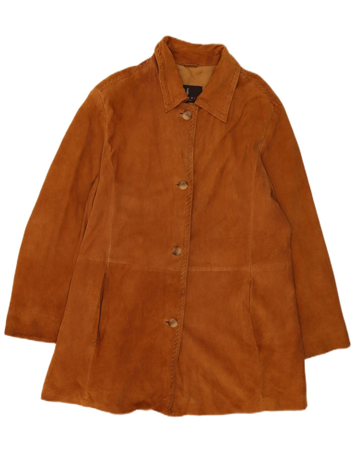 Effegi Chaqueta de ante para mujer IT 47 Cuero marrón grande