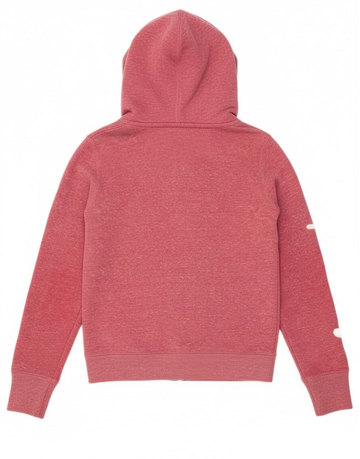 Superdry Sudadera con capucha y cremallera gráfica para mujer, talla 40, poliéster rosa pequeño