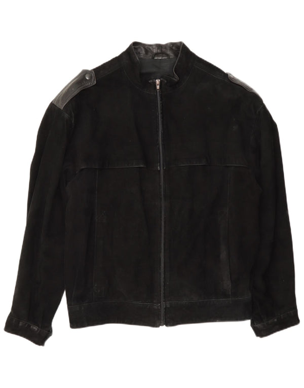 Vintage hombres militar ante bomber chaqueta IT 46 pequeño negro
