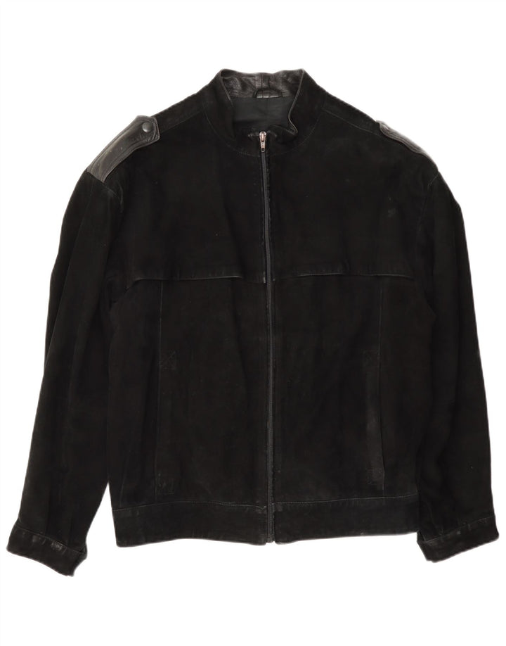 Vintage hombres militar ante bomber chaqueta IT 46 pequeño negro