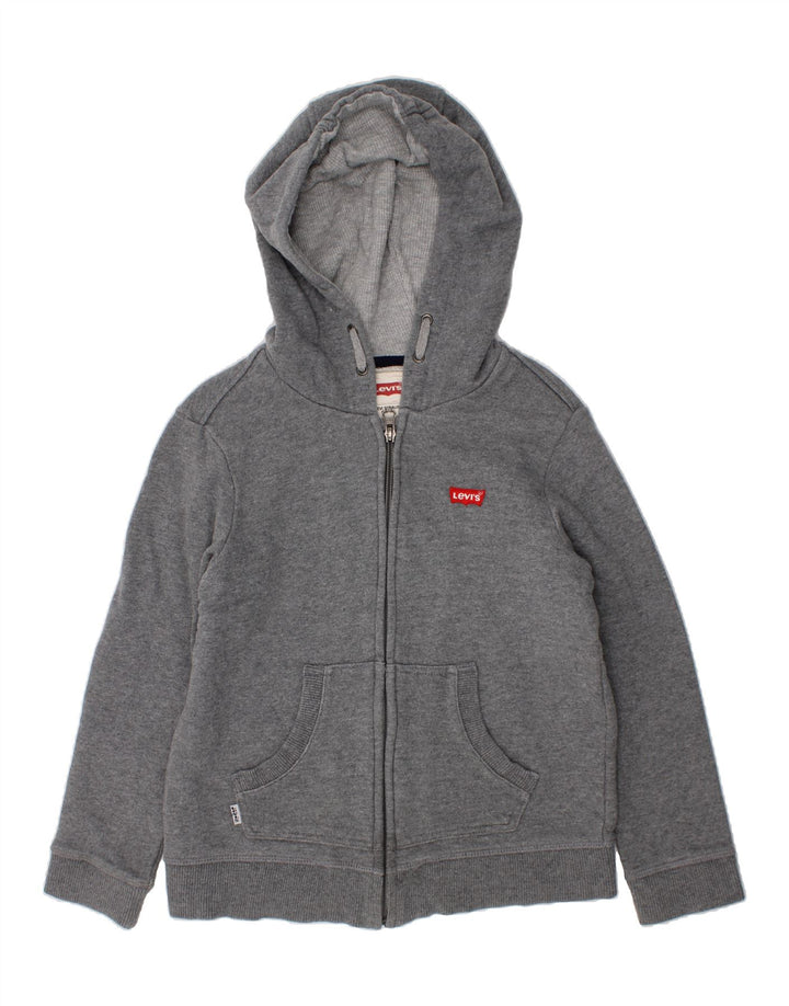 LEVI'S Boys Graphic Zip Hoodie Sweater 8-9 Years Grey Vintage Levi's and Second-Hand Levi's from Messina Hembry 