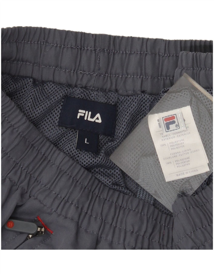 Fila Hombre Pantalones De Chándal Gráfico Joggers Grande Poliéster Azul