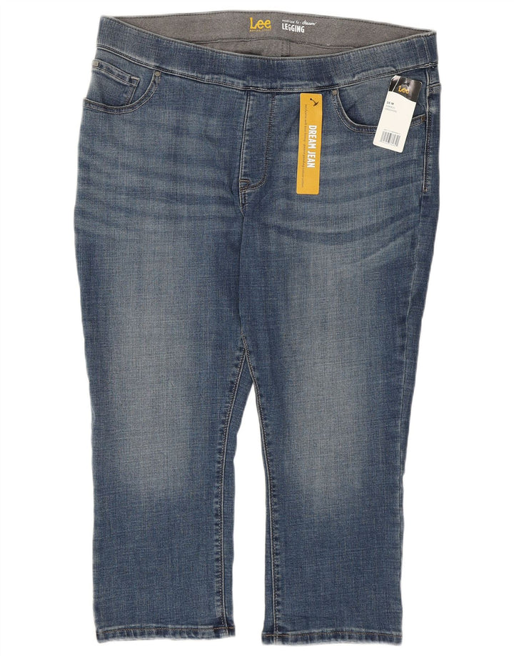 LEE Vaqueros Capri Jegging de Talle Medio para Mujer US 16 2XL W38 L21 Algodón Azul