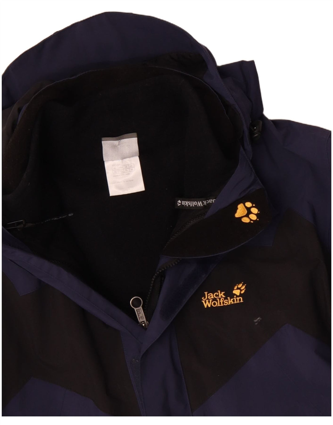 JACK WOLFSKIN Chaqueta cortavientos con capucha para hombre UK 44 2XL Azul Colorblock