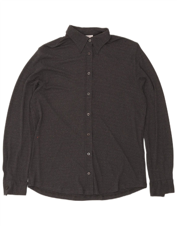 MARELLA Blusa camisera para mujer UK 44 Viscosa gris grande
