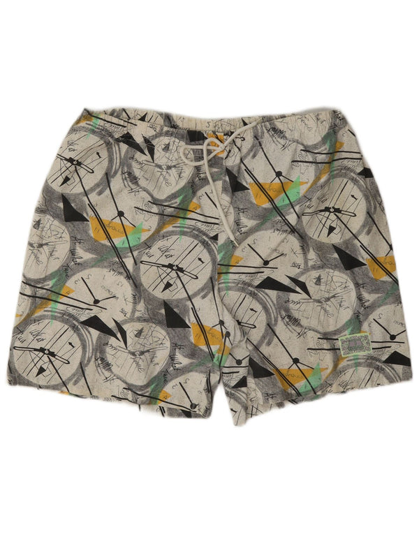 Pantalones cortos deportivos vintage para hombre grandes geométricos multicolores