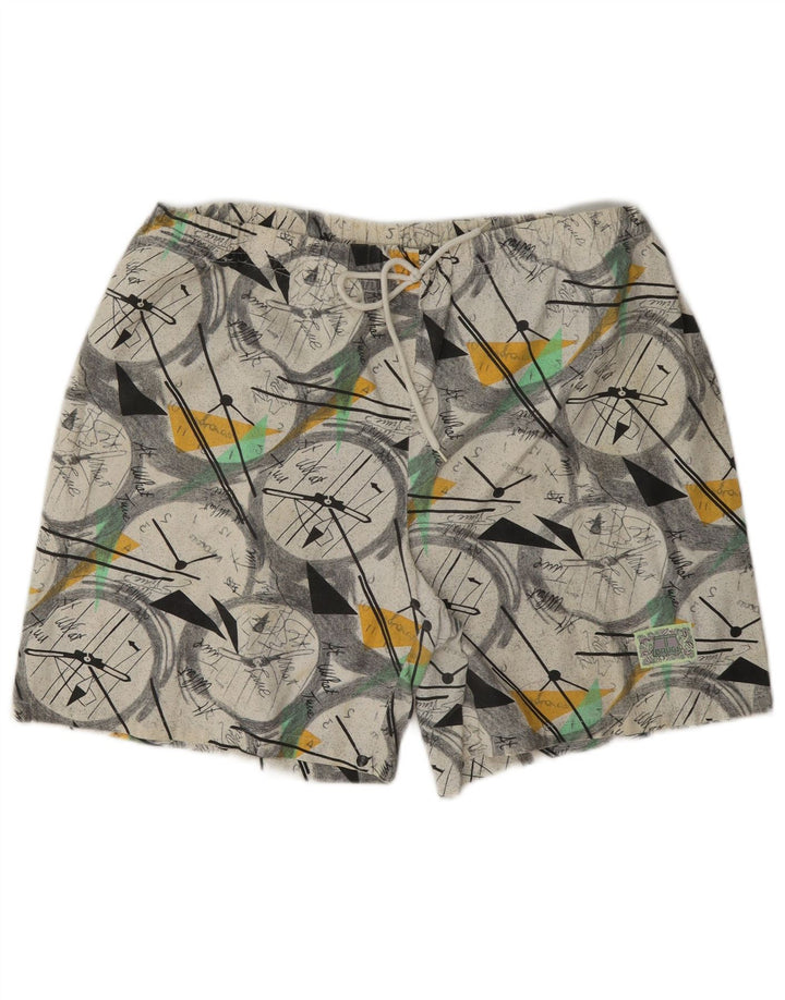 Pantalones cortos deportivos vintage para hombre grandes geométricos multicolores