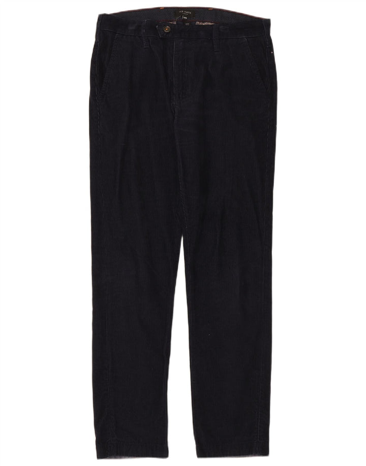 Pantalones de pana ajustados para mujer de Ted Baker W32 L31 Azul marino
