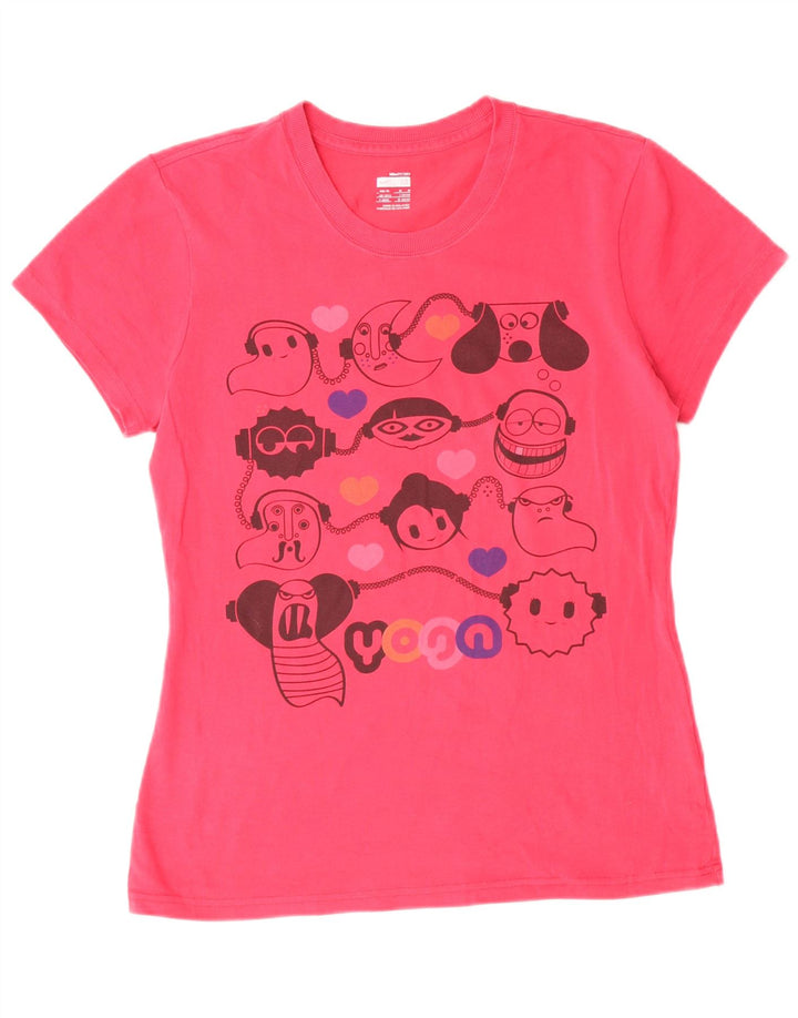 NIKE Camiseta gráfica para mujer UK 12/14 Algodón rosa medio