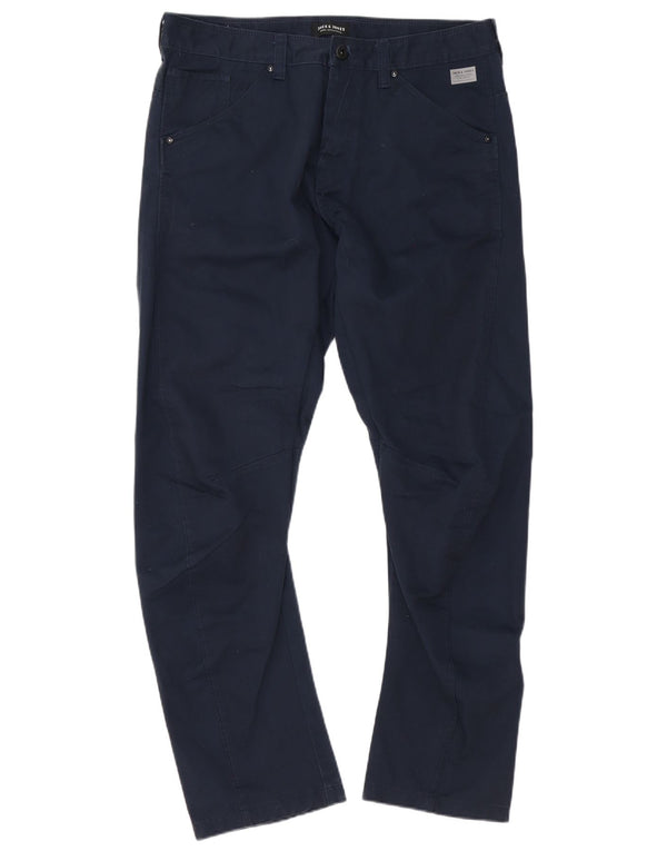 Jack & Jones Mens Anti Fit Casual Pantalones W36 L34 Azul Marino Algodón