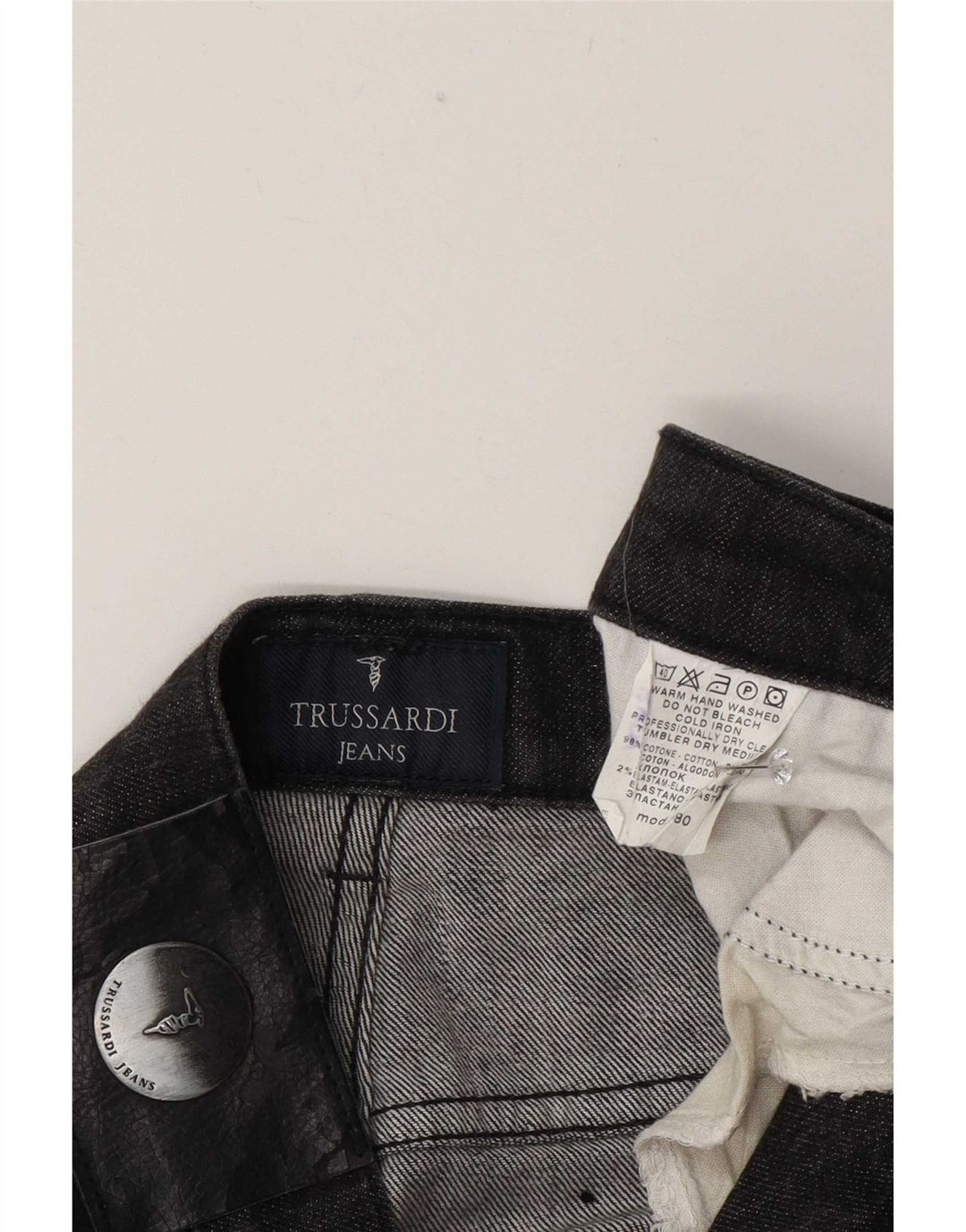 Vaqueros Trussardi Hombre Rectos W34 L33 Algodón Gris