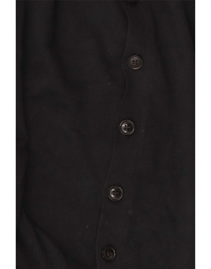 Zara Hombre Cárdigan Suéter Grande Algodón Negro
