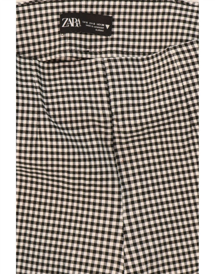 Zara Leggings para mujer UK 8 Small Black Gingham Viscosa