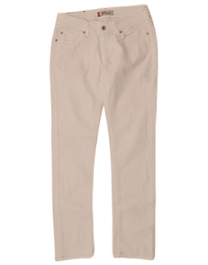 Levi's Mujer 571 Slim Jeans W28 L30 Algodón Blanco