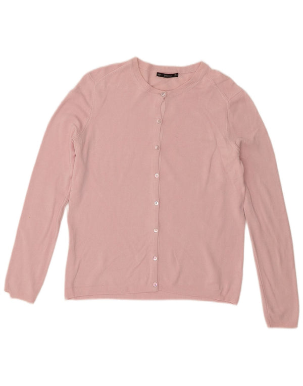 Zara Mujer Cárdigan Suéter UK 12 Medio Rosa