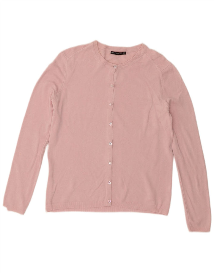 Zara Mujer Cárdigan Suéter UK 12 Medio Rosa
