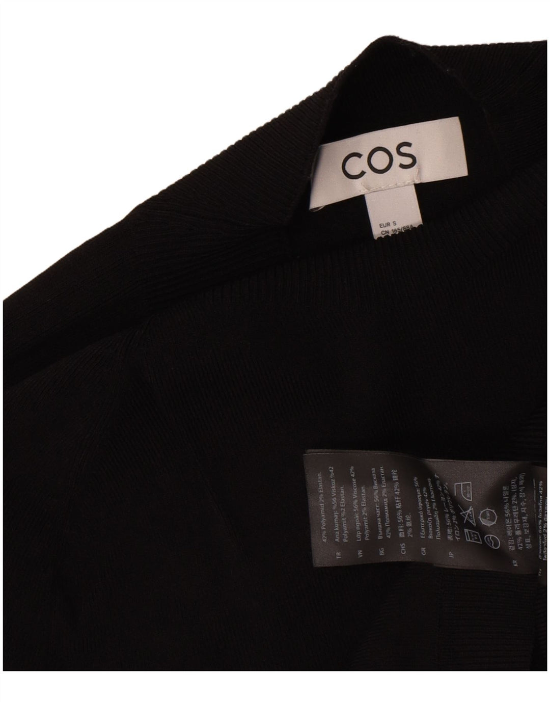 Cos - Jersey para mujer con cuello de tortuga, talla S, color negro, poliamida